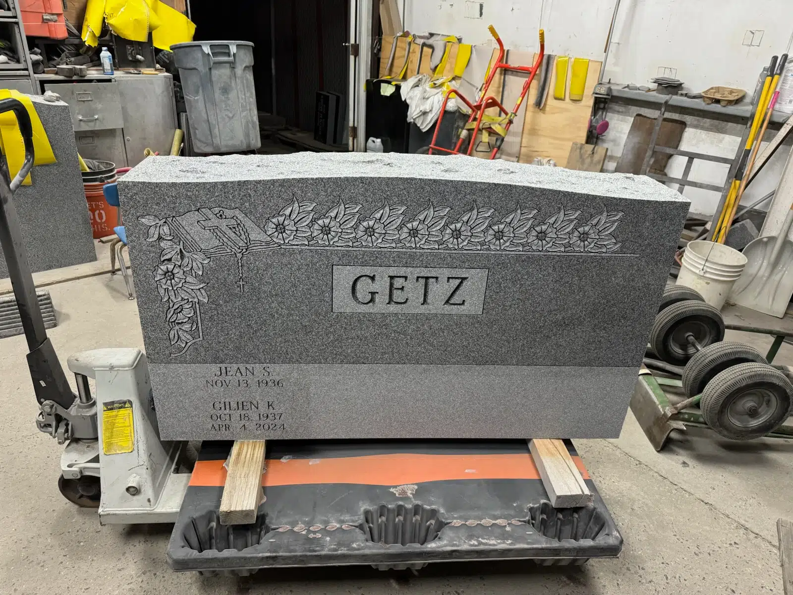Granite Cemetery Headstone hand-carved by Cemetery Memorials in NJ — image 5